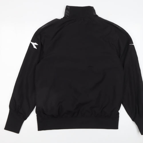 Diadora Men's Black Small Pullover Sweatshirt High Neck Sportswear