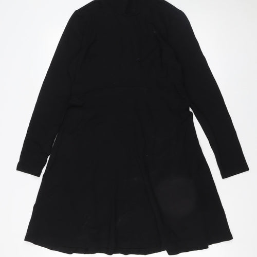 Seraphine Women Black Petite A-Line Roll Neck Jersey Dress UK 10