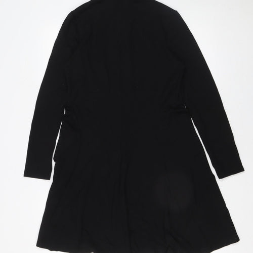 Seraphine Women Black Petite A-Line Roll Neck Jersey Dress UK 10