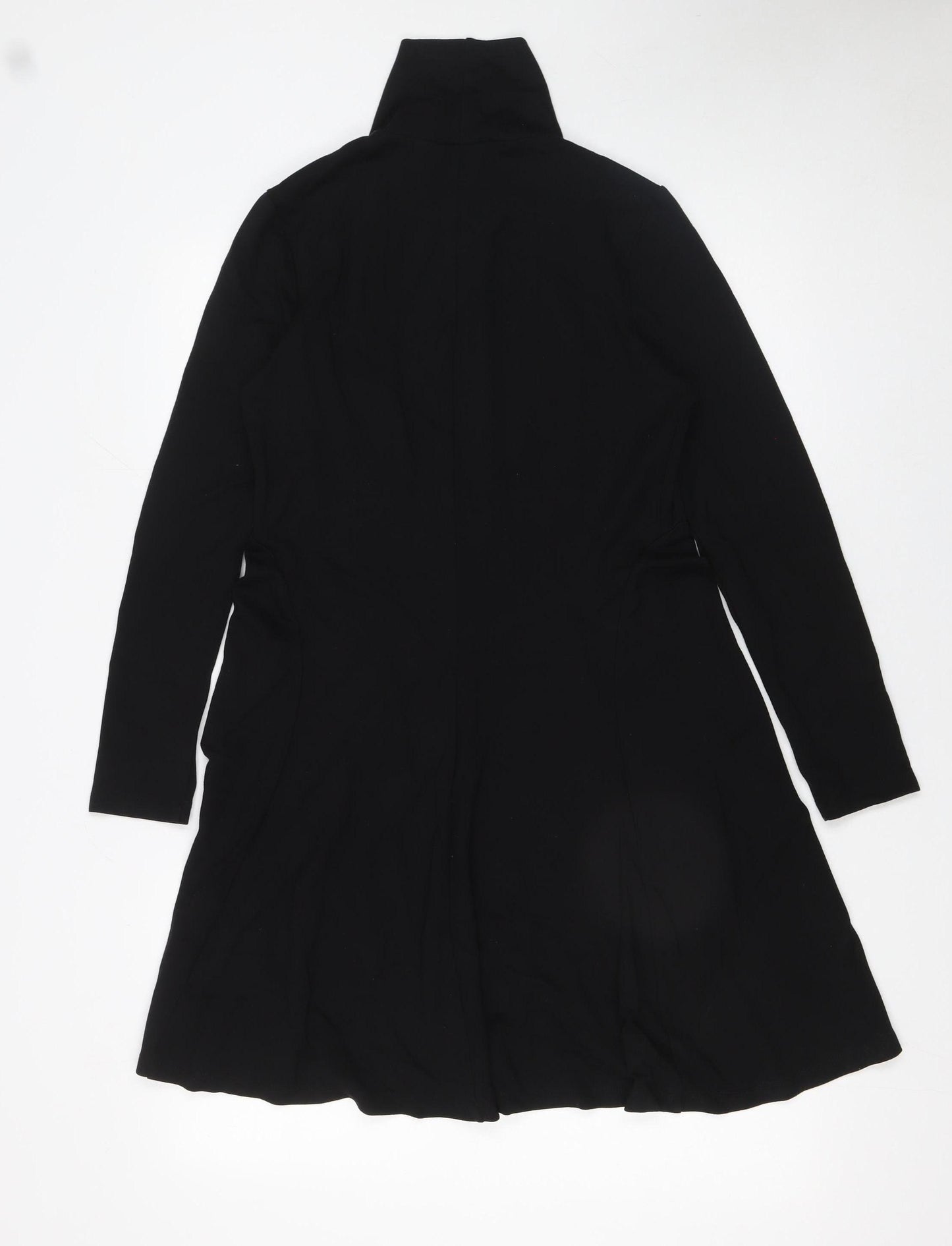 Seraphine Women Black Petite A-Line Roll Neck Jersey Dress UK 10