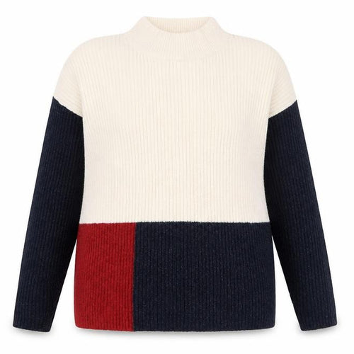 Apricot Women’s Multicoloured Mock Neck Ribbed Knit Jumper Size 12