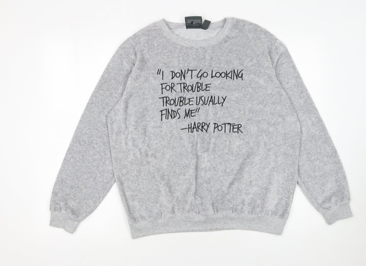 Harry Potter Women's Grey Pullover Sweatshirt Size 18 Quote Print