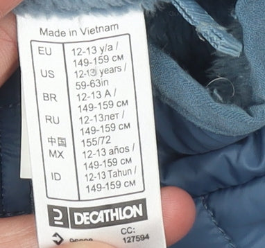 Quechua Girls Blue 12-13 Years Lightweight Quilted Activewear Jacket