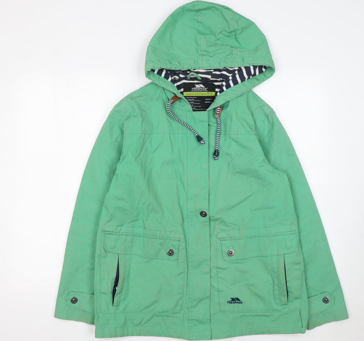 Trespass Women's Green Waterproof Hooded Parka Jacket Size 12