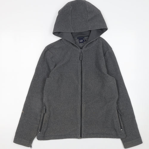 GAP Women’s Grey Full Zip Hooded Sweatshirt M Wool Blend Warm Jacket