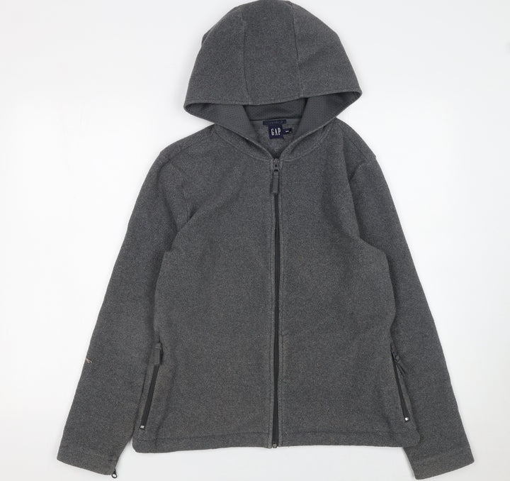 GAP Women’s Grey Full Zip Hooded Sweatshirt M Wool Blend Warm Jacket