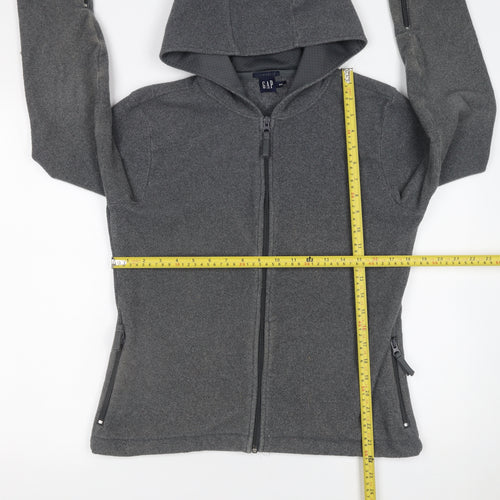 GAP Women’s Grey Full Zip Hooded Sweatshirt M Wool Blend Warm Jacket