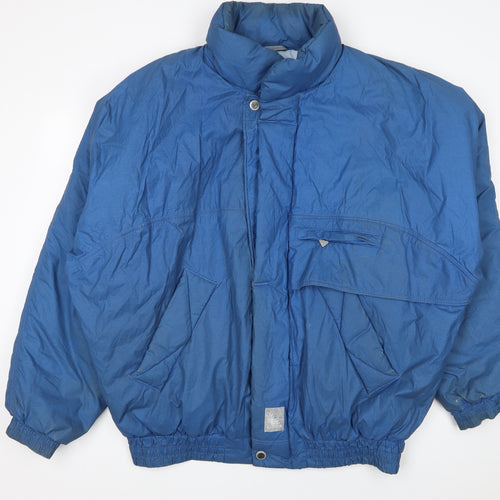 Luhta Men's Blue Puffer Jacket L Winter Outdoor Zip Coat