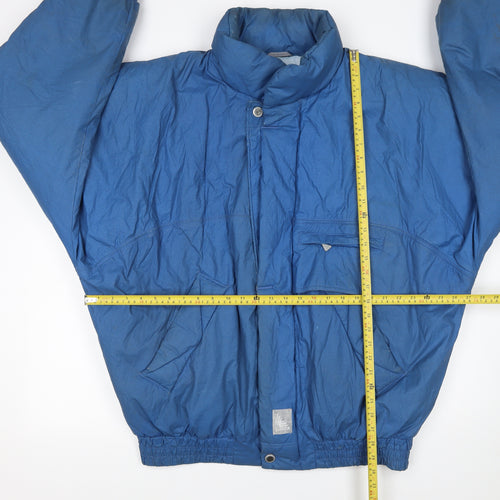 Luhta Men's Blue Puffer Jacket L Winter Outdoor Zip Coat
