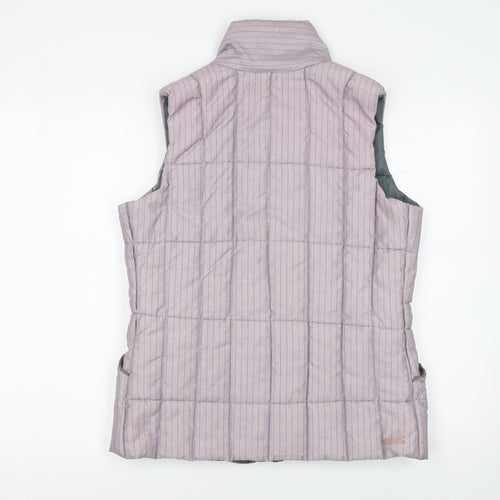 Vintage Puffa Women Beige Striped Padded Waistcoat S