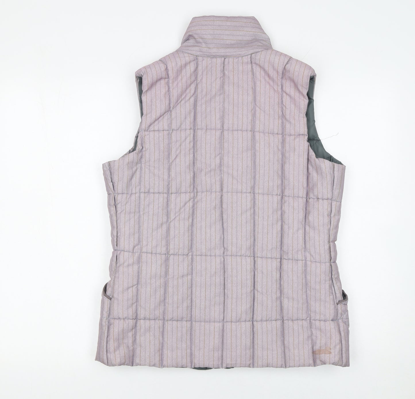 Vintage Puffa Women Beige Striped Padded Waistcoat S