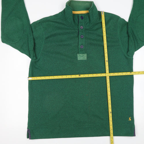 Joules Mens Green Henley Sweatshirt 2XL Button High Neck Knit