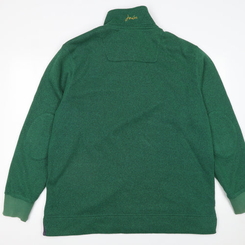 Joules Mens Green Henley Sweatshirt 2XL Button High Neck Knit