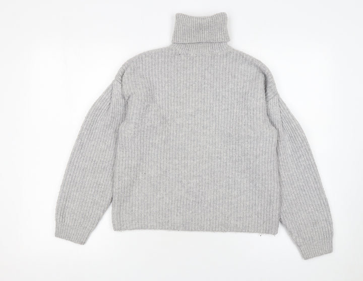 Friends Like These Women’s Grey Roll Neck Chunky Knit Jumper XS