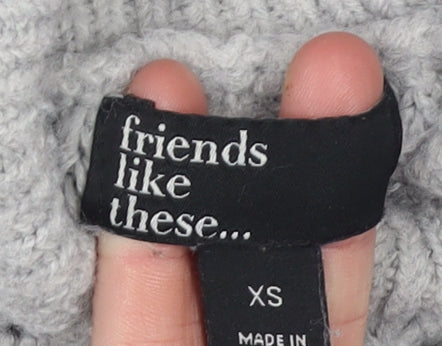 Friends Like These Women’s Grey Roll Neck Chunky Knit Jumper XS