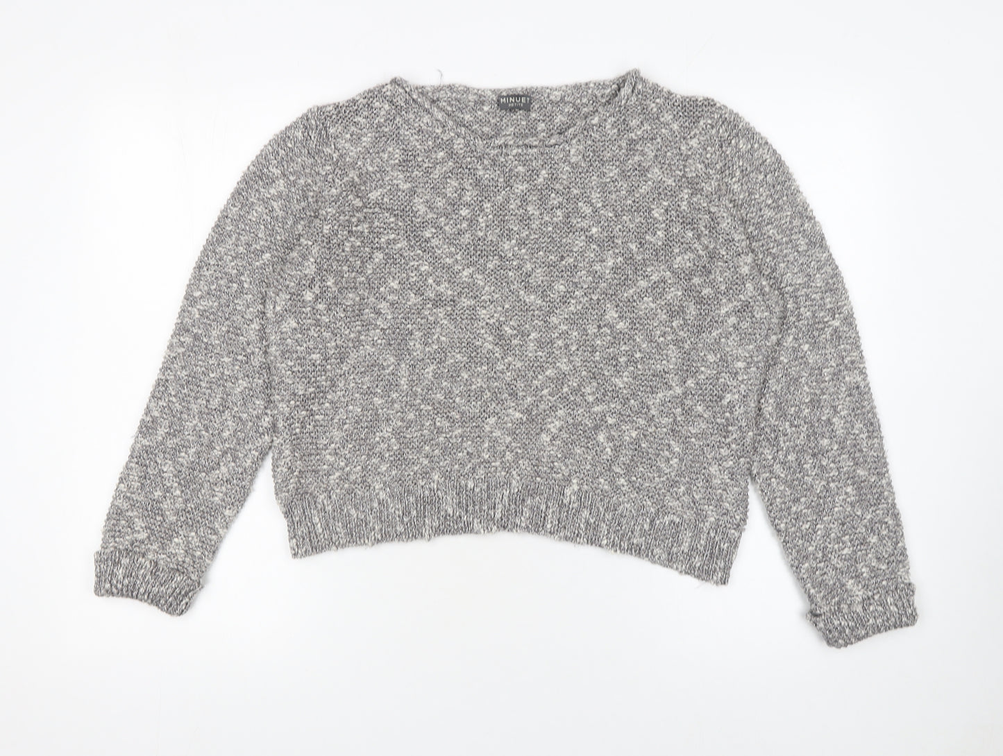 Minuet Petite Women’s Grey Chunky Knit Pullover Jumper Size L