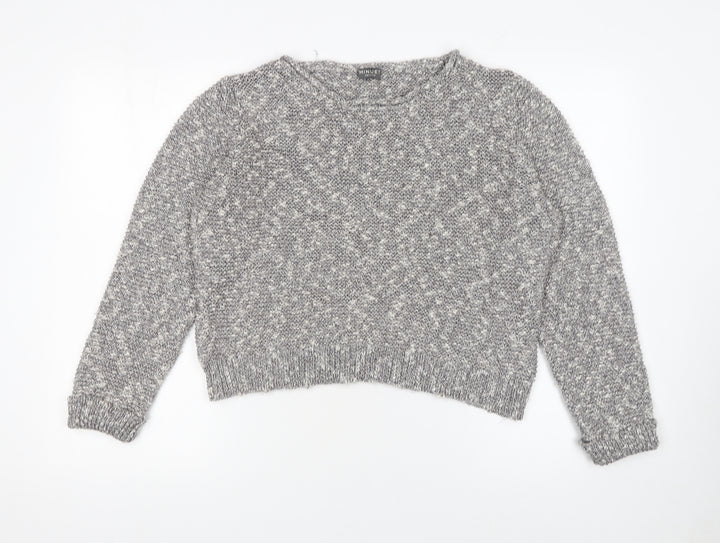 Minuet Petite Women’s Grey Chunky Knit Pullover Jumper Size L