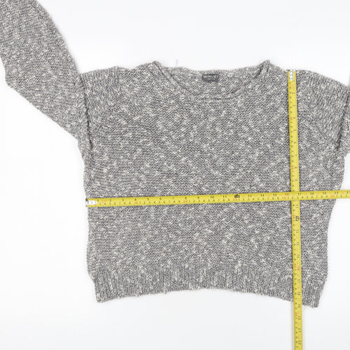 Minuet Petite Women’s Grey Chunky Knit Pullover Jumper Size L