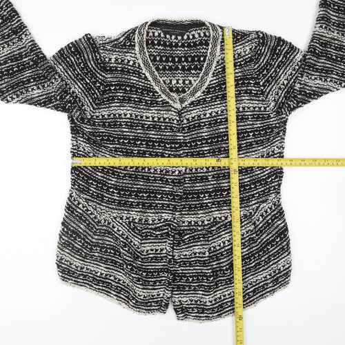 Dorothy Perkins Women’s Black Fair Isle Knit Cardigan Size 14