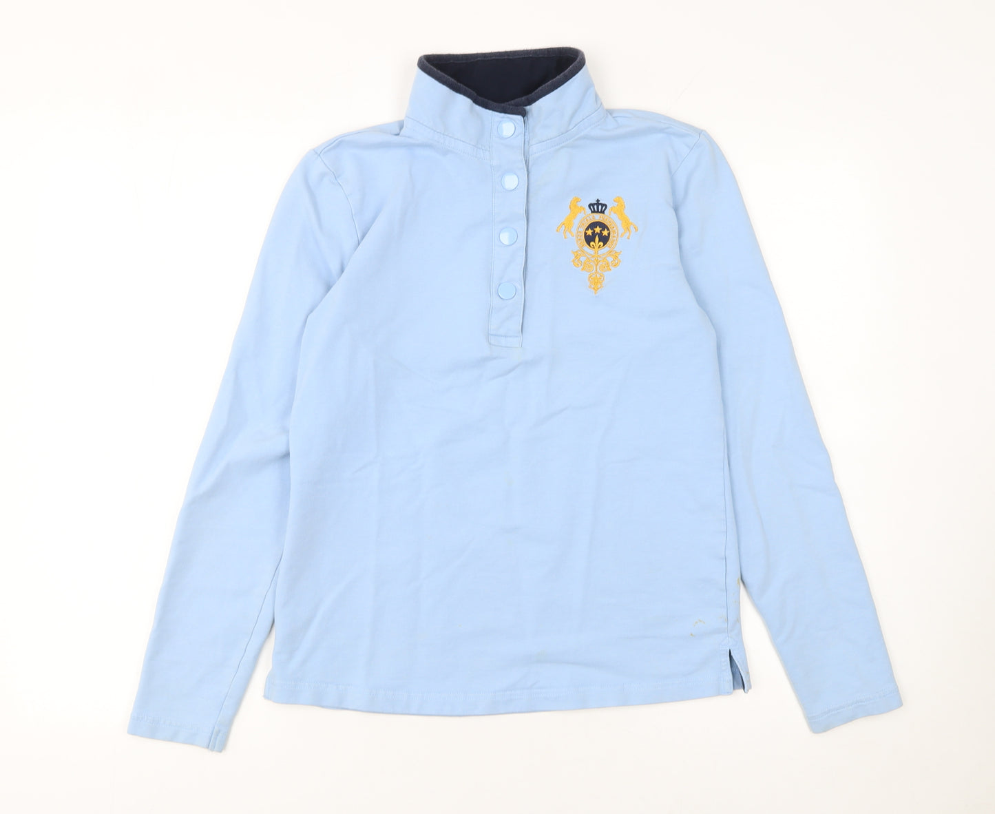Equestrian Women's Light Blue Henley Hoodie Sweatshirt Size 8-10