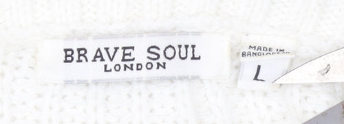 Brave Soul Women’s Black & White Striped Knit Cardigan Size L