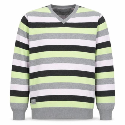 Debenhams Men's Multicoloured Stripe Cotton V-Neck Jumper Medium