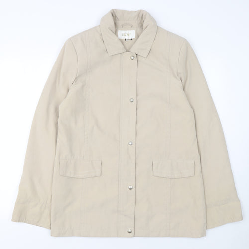 EWM Women’s Beige Mid-Length Casual Jacket Size 12 Polyester Blend