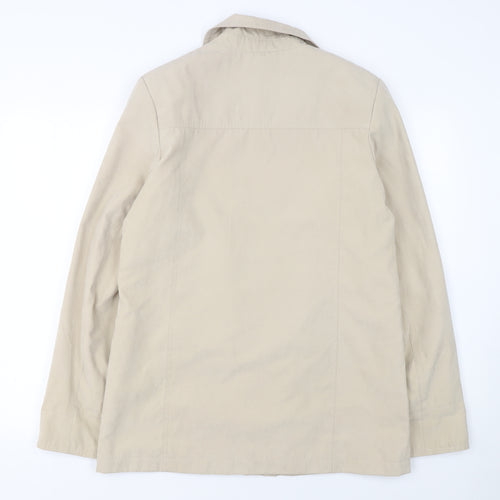 EWM Women’s Beige Mid-Length Casual Jacket Size 12 Polyester Blend