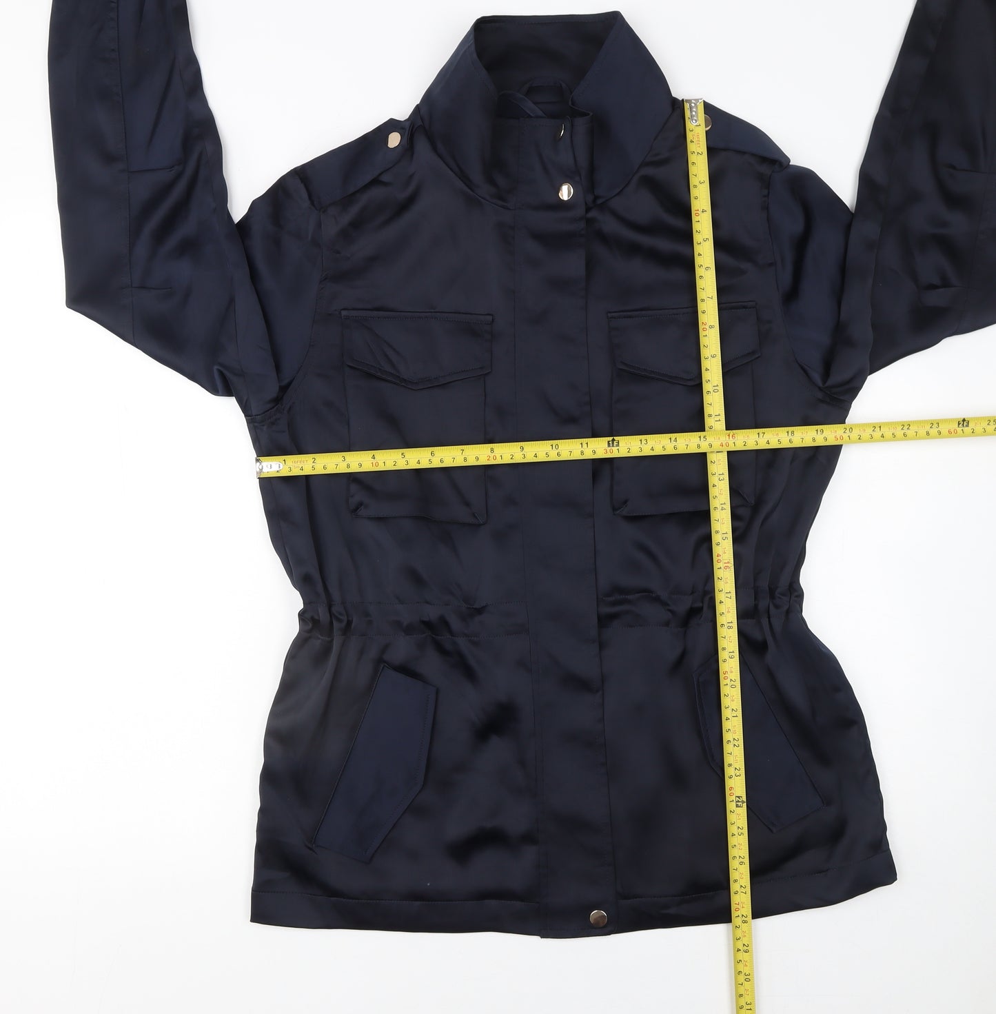 Next Women’s Blue Military Style Mid-Length Jacket Size 10