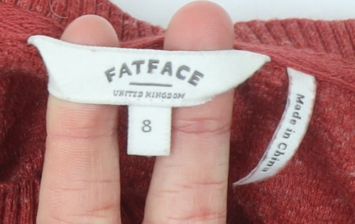 FatFace Women’s Red Cotton Crew Neck Jumper Size 8
