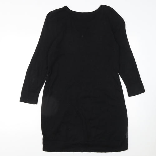 Wallis Petite Womens Black Grey Green Knit Bodycon Dress L