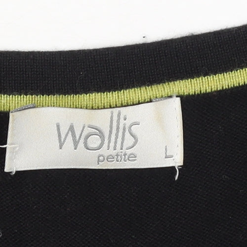 Wallis Petite Womens Black Grey Green Knit Bodycon Dress L