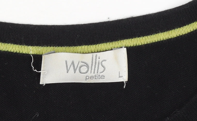 Wallis Petite Womens Black Grey Green Knit Bodycon Dress L