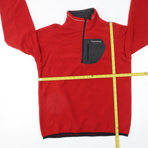 Craghoppers Men's Red Fleece 1/4 Zip Pullover Sweatshirt M