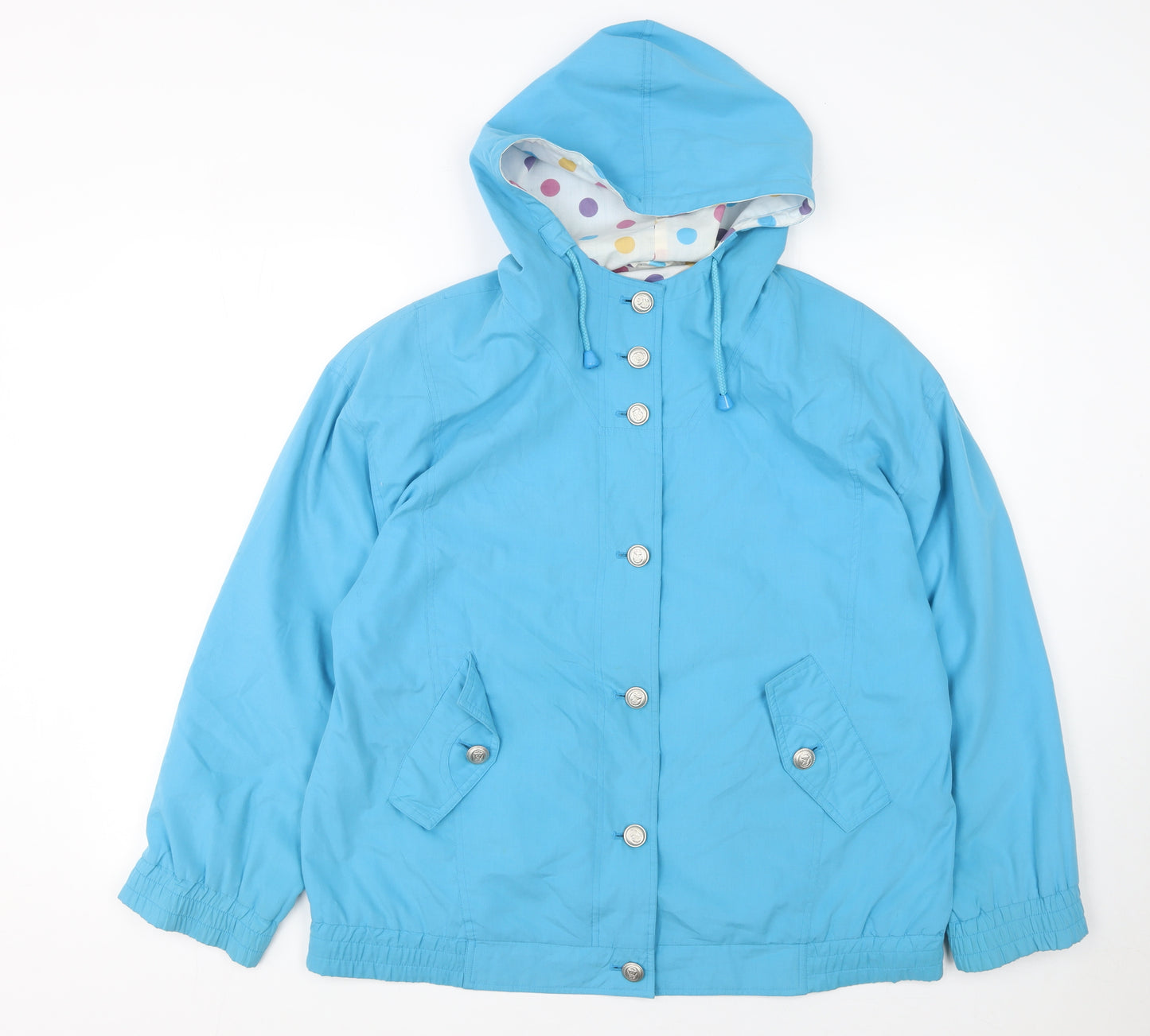Telemac Women Blue Hooded Mid-Length Jacket Size 12
