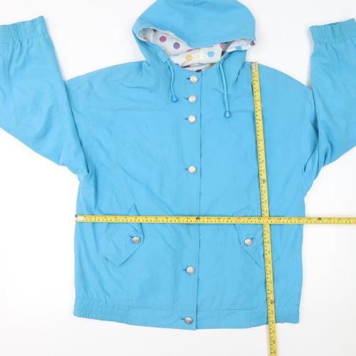 Telemac Women Blue Hooded Mid-Length Jacket Size 12