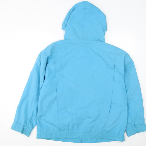 Telemac Women Blue Hooded Mid-Length Jacket Size 12