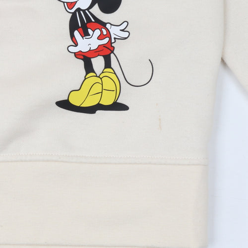 Disney Women's Beige Mickey Mouse Pullover Sweatshirt XS