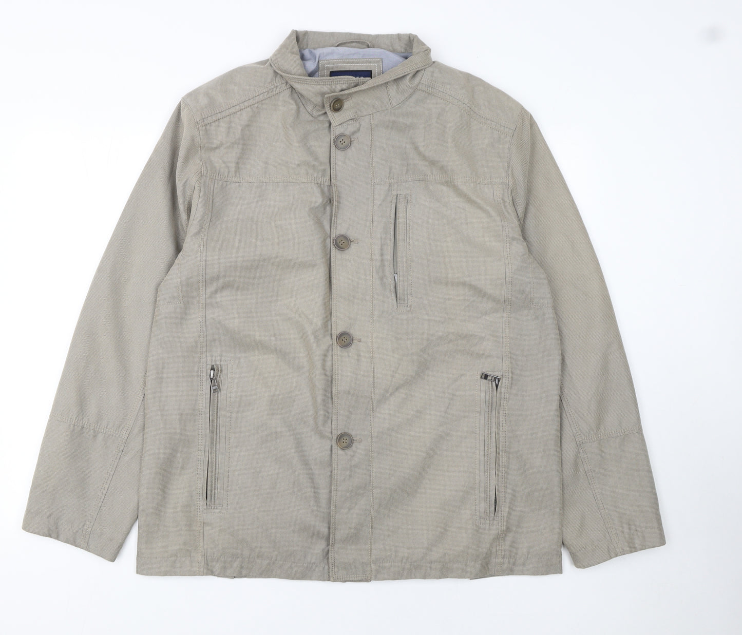 Jupiter Men's Beige Stand-Up Collar Mid-Length Jacket Size 40