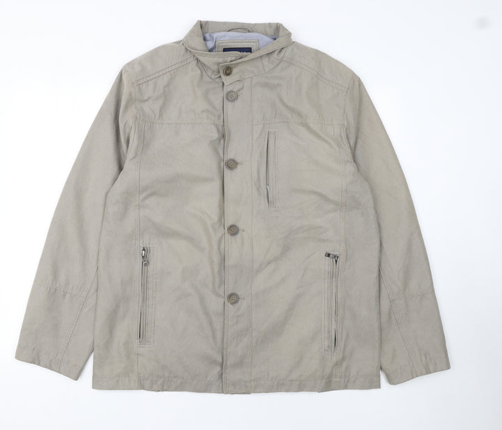 Jupiter Men's Beige Stand-Up Collar Mid-Length Jacket Size 40