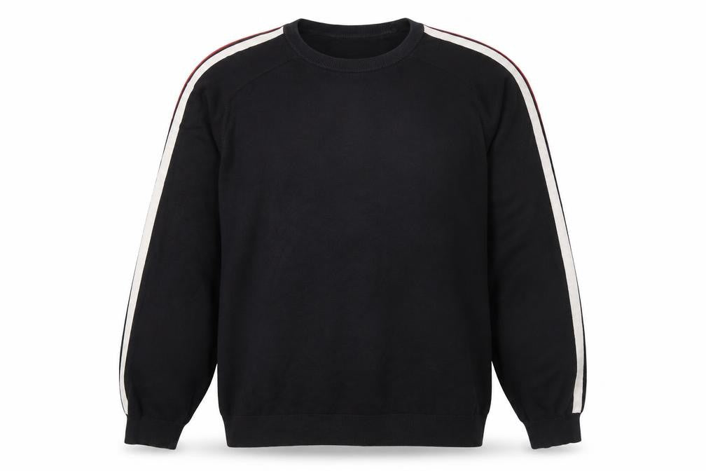 Front view of Jasper Conran Men’s Black XL Cotton Crew Neck Jumper