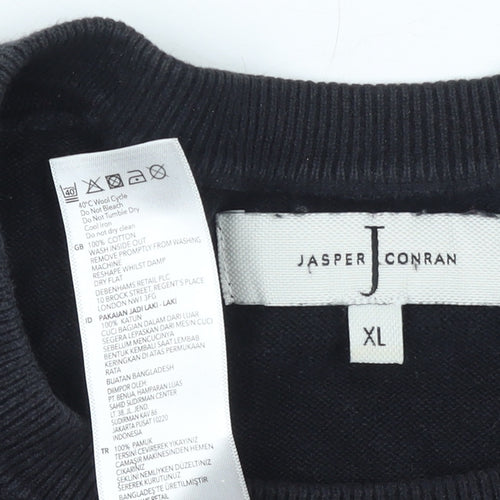 Jasper Conran Men’s Black XL Cotton Crew Neck Jumper