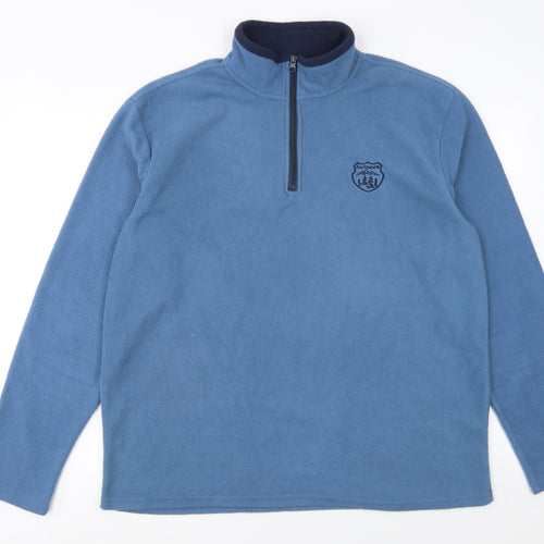 Atlas For Men Blue Fleece 1/4 Zip Pullover Sweatshirt Men's L