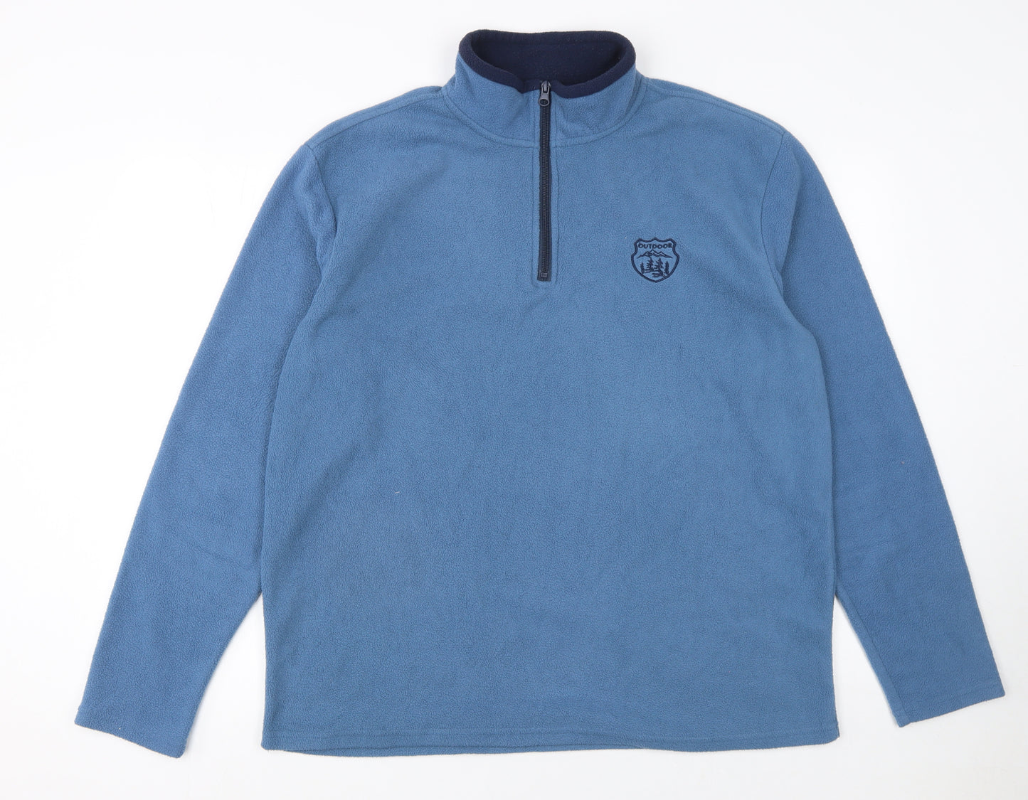 Atlas For Men Blue Fleece 1/4 Zip Pullover Sweatshirt Men's L