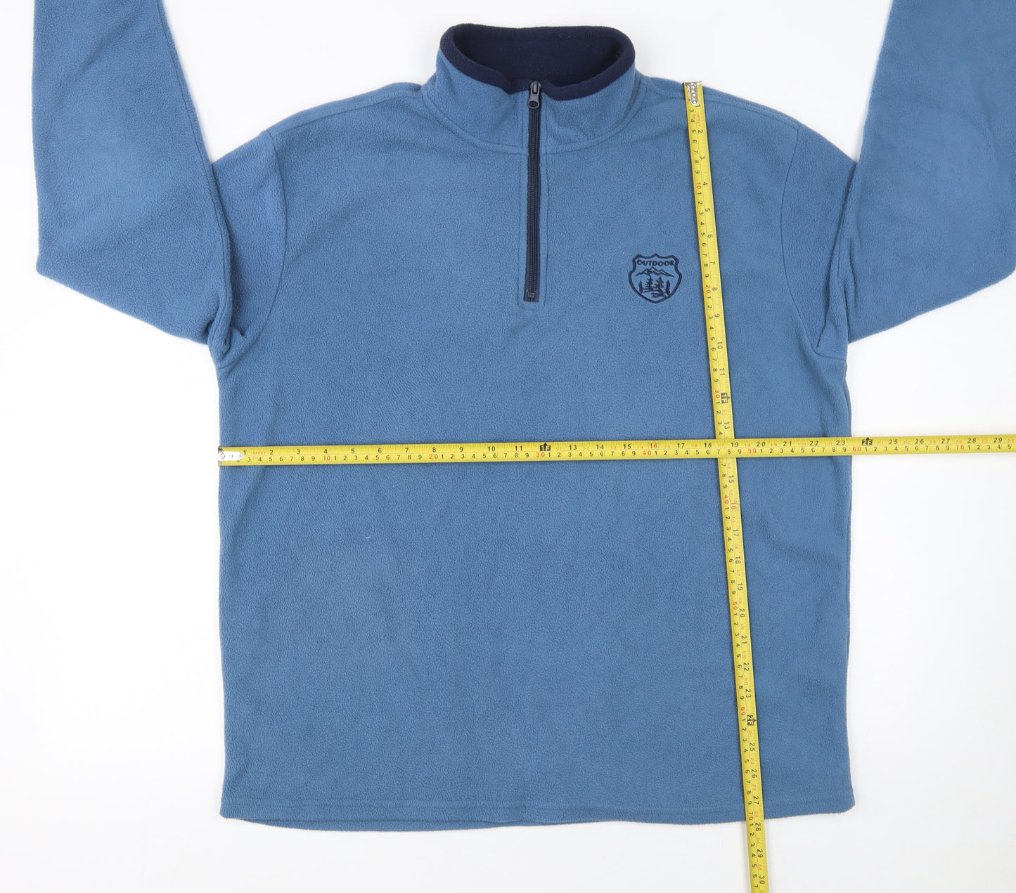 Atlas For Men Blue Fleece 1/4 Zip Pullover Sweatshirt Men's L