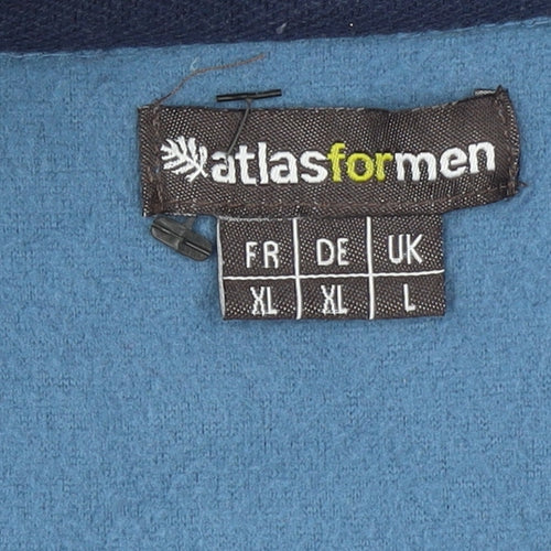 Atlas For Men Blue Fleece 1/4 Zip Pullover Sweatshirt Men's L