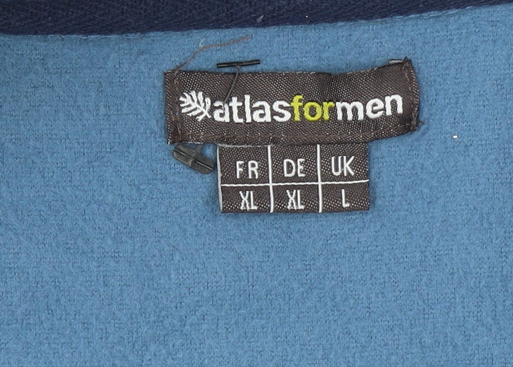 Atlas For Men Blue Fleece 1/4 Zip Pullover Sweatshirt Men's L