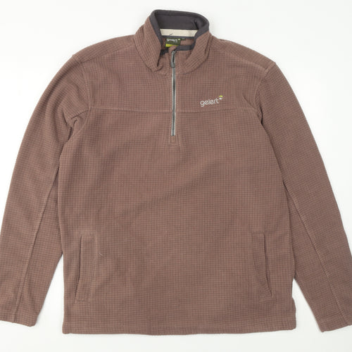 Gelert Mens Brown 1/4 Zip Fleece Pullover Sweatshirt Size M