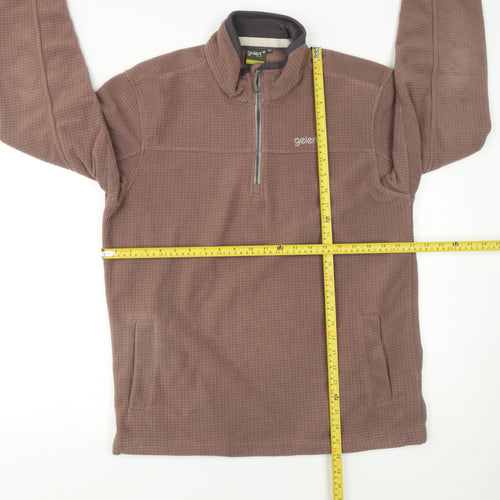 Gelert Mens Brown 1/4 Zip Fleece Pullover Sweatshirt Size M
