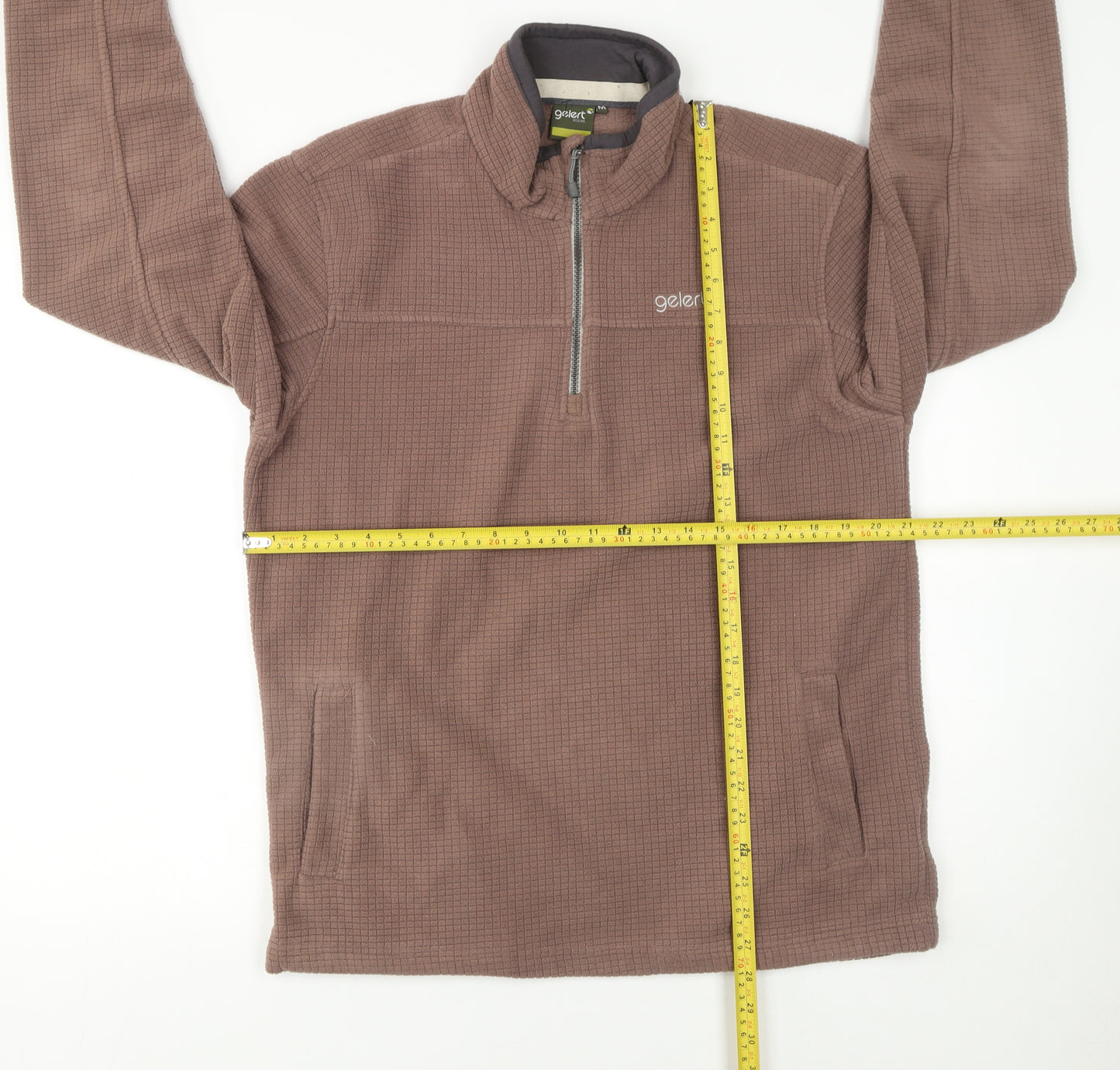 Gelert Mens Brown 1/4 Zip Fleece Pullover Sweatshirt Size M